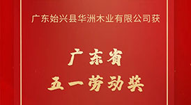 喜訊！華洲木業(yè)榮獲廣東省五一勞動(dòng)獎(jiǎng)！